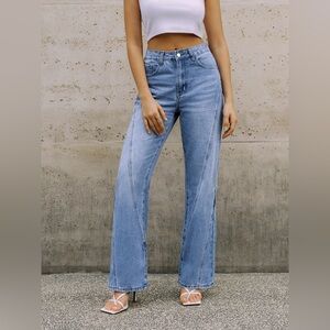 Vintage Denim Straight Leg Pants‎